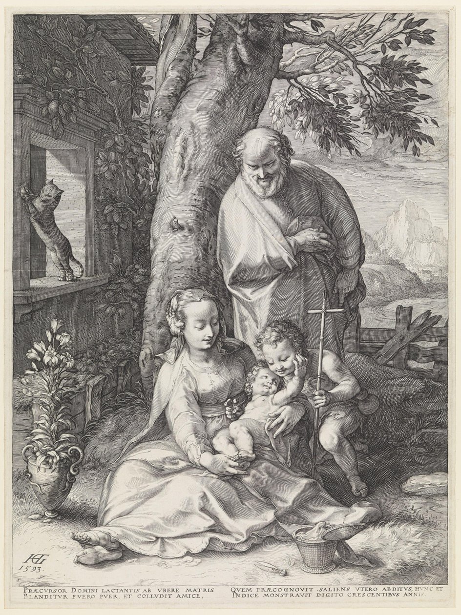 A Sagrada Família com João Batista de Hendrick Goltzius