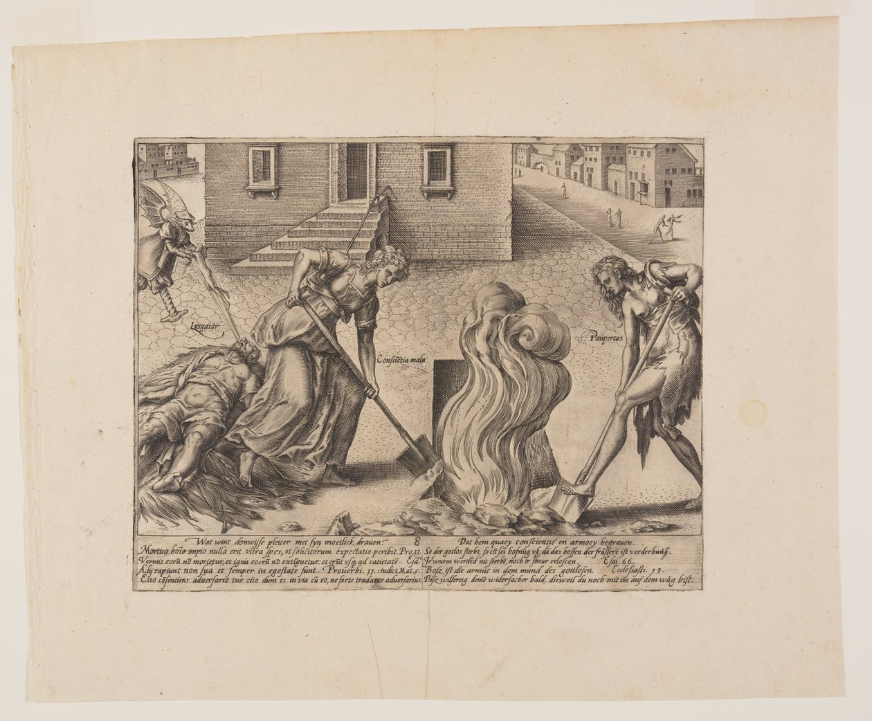 Morte do litigante insensato, de Litis Abusus (Os abusos da lei) de Hendrick Goltzius