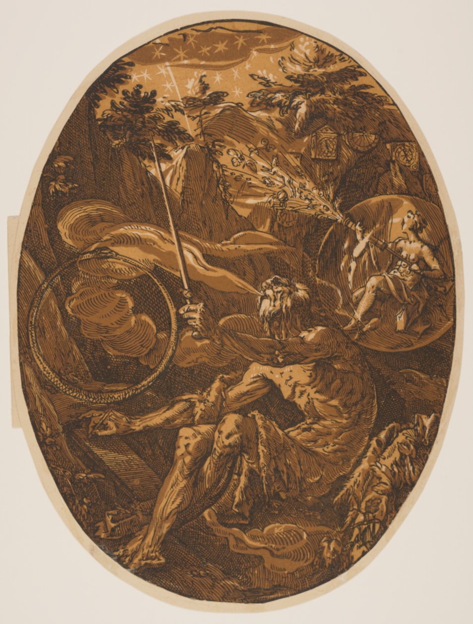 Demogorgon na Caverna da Eternidade, de The Deities de Hendrick Goltzius