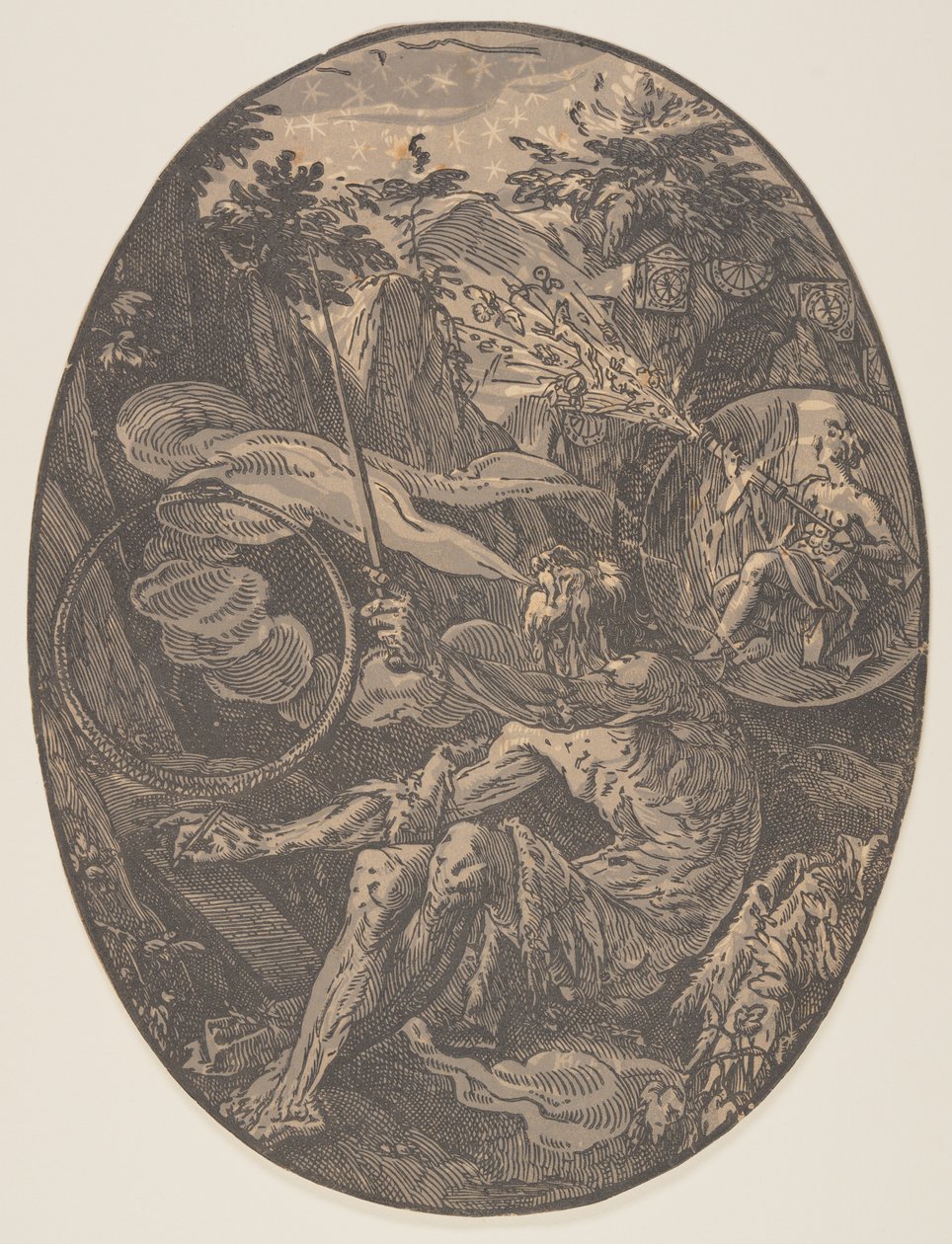 Demogorgon na Caverna da Eternidade, de The Deities de Hendrick Goltzius