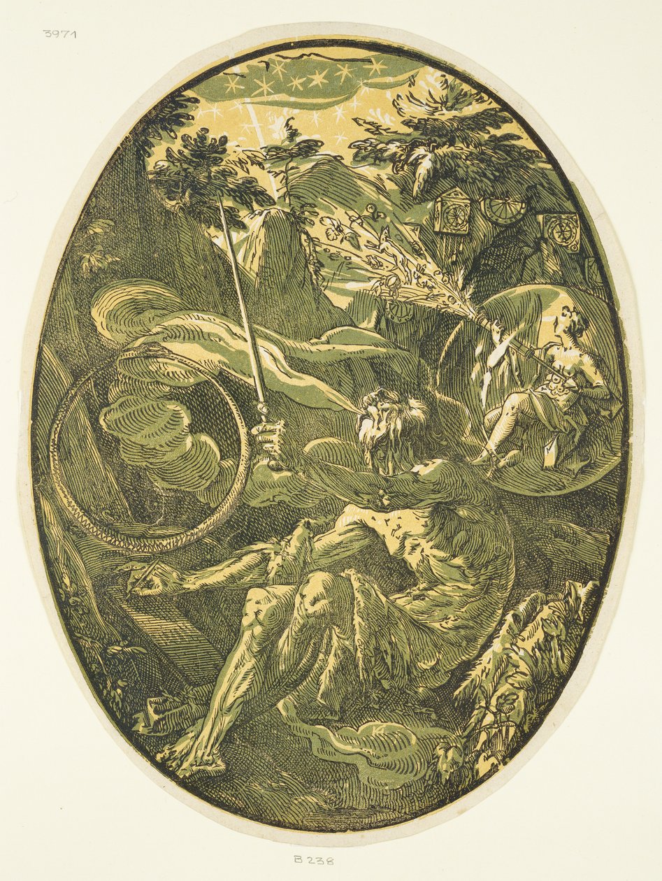 Demogorgon na Caverna da Eternidade, da série «Demogorgon e as Divindades» de Hendrick Goltzius