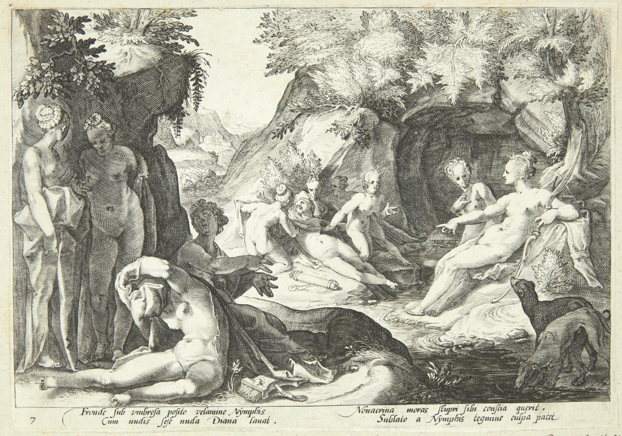Diana descobre a gravidez de Kalisto de Hendrick Goltzius