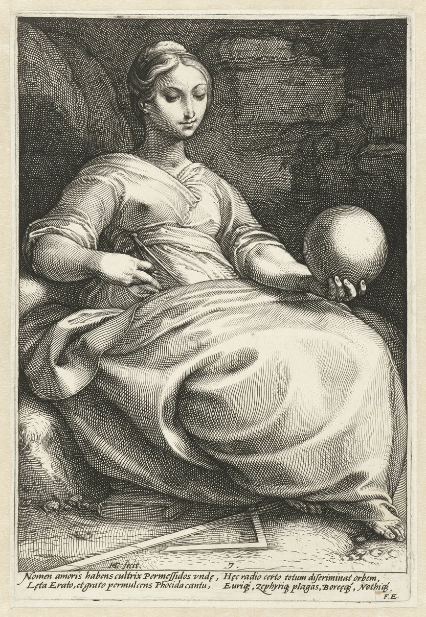 Erato
As nove musas (título da série) de Hendrick Goltzius