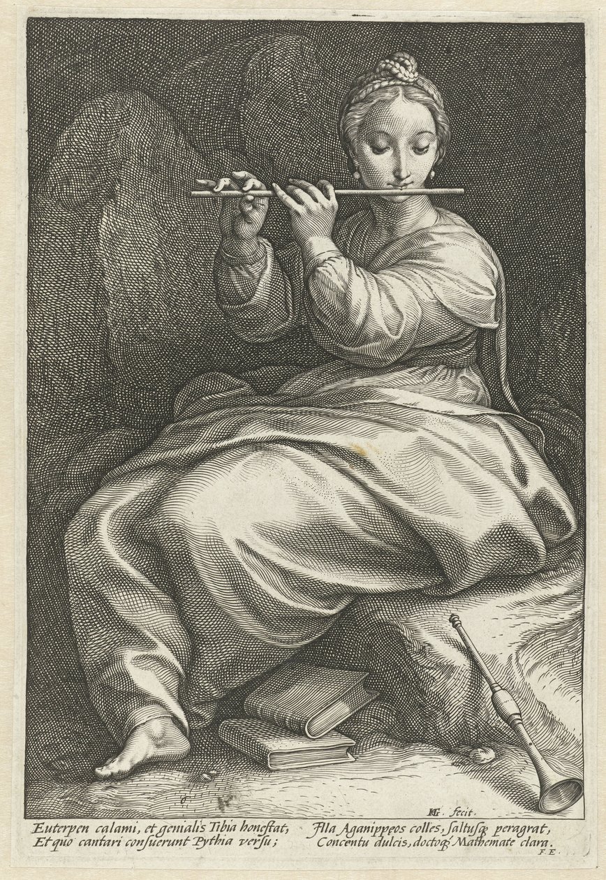 Euterpe
As nove musas (título da série) de Hendrick Goltzius