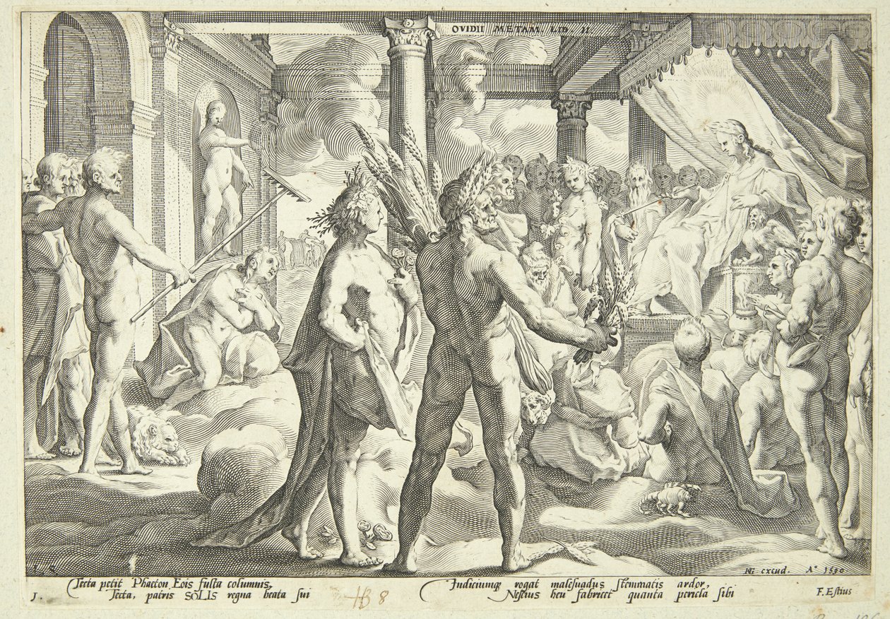 Phaeton solicita a carruagem do sol de Hendrick Goltzius