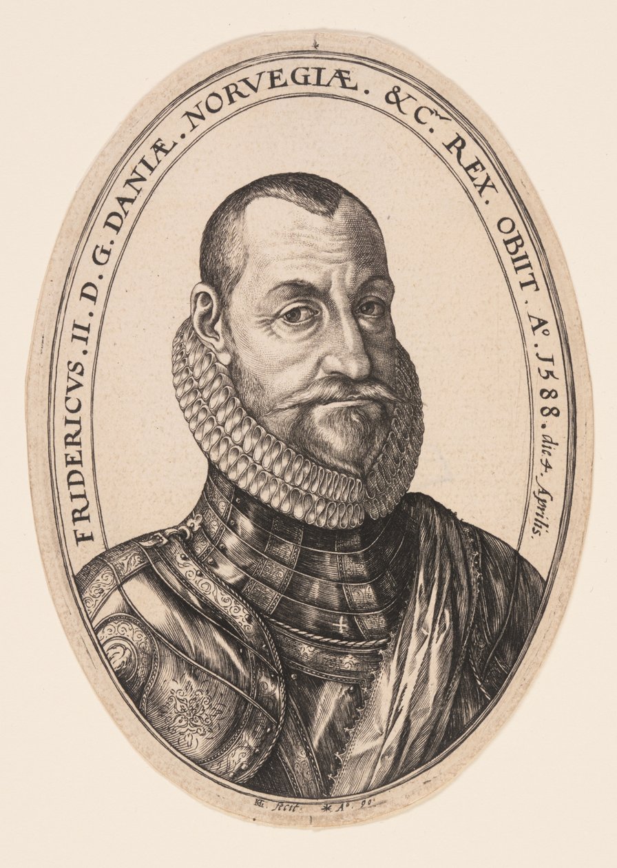 Frederico II, rei da Dinamarca e da Noruega de Hendrick Goltzius