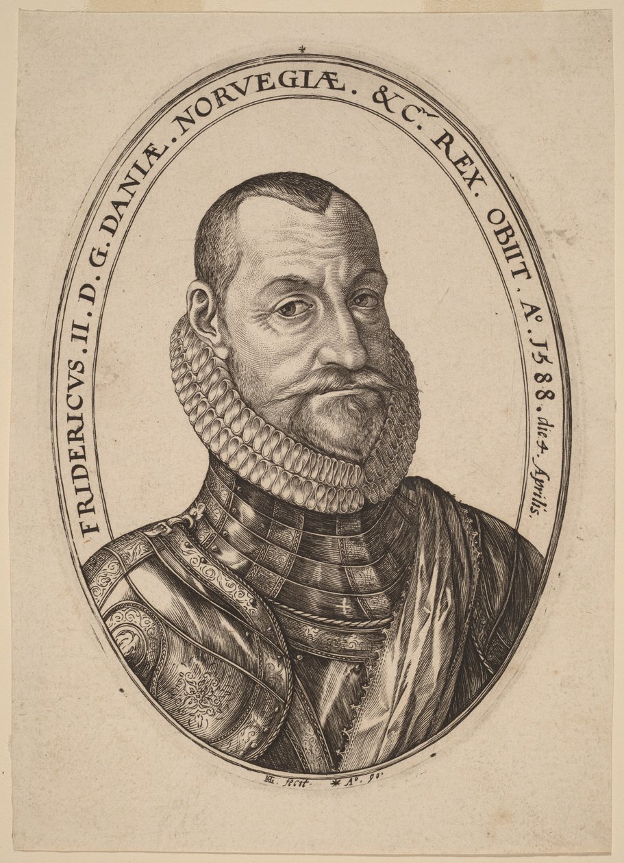 Federico II, rei da Dinamarca e da Noruega de Hendrick Goltzius
