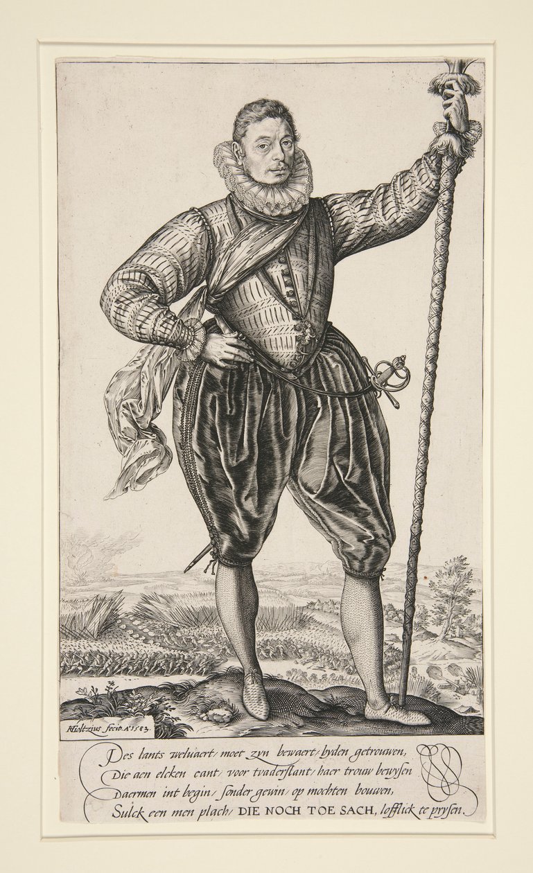 Gerrit de Jong (ou Pike Bearer Standing) de Hendrick Goltzius