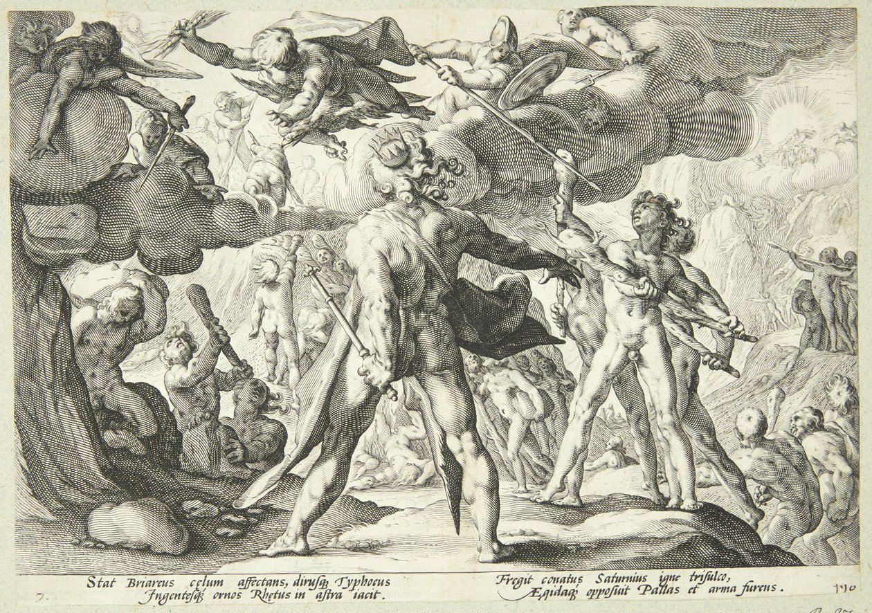 Os gigantes invadem os céus de Hendrick Goltzius