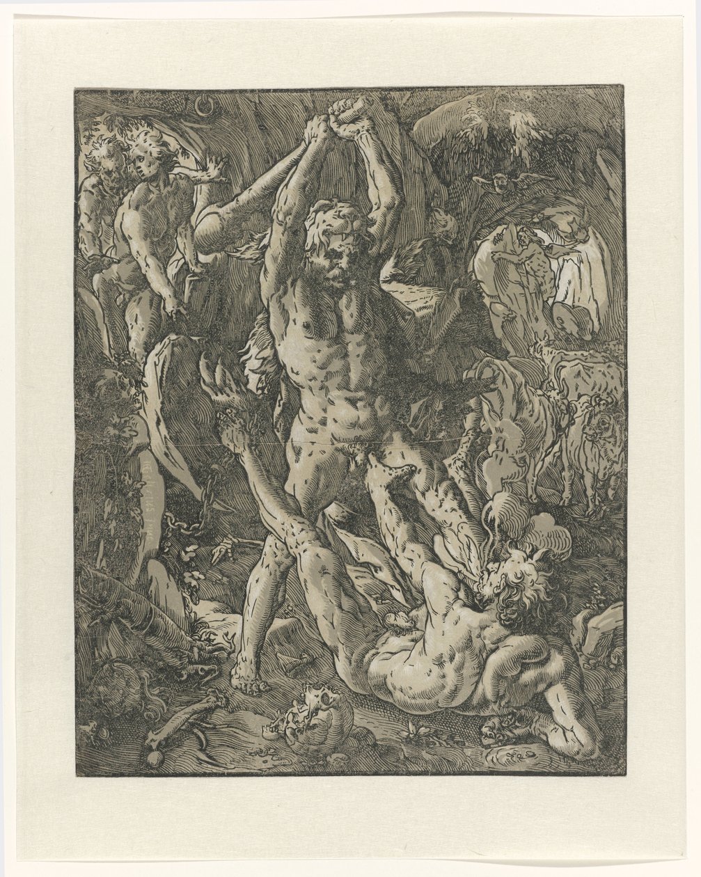 Hércules derrotando Cacus Hércules em Cacus de Hendrick Goltzius
