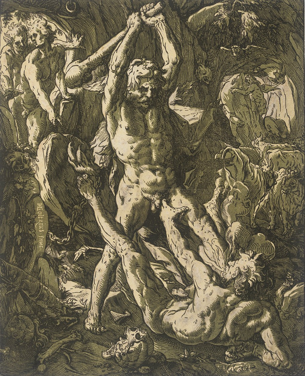Hércules a matar Caco de Hendrick Goltzius
