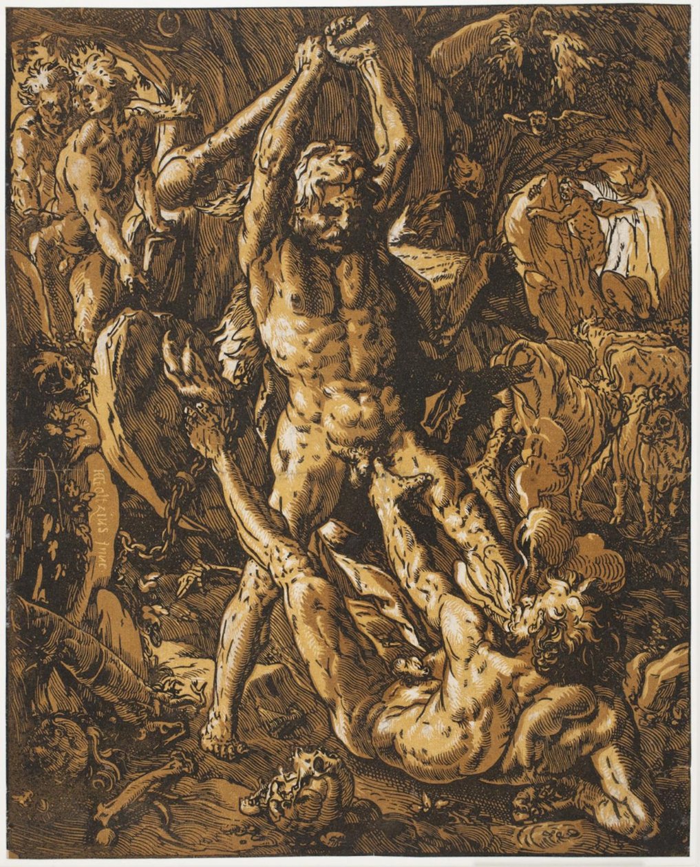Hércules matando Cacus de Hendrick Goltzius