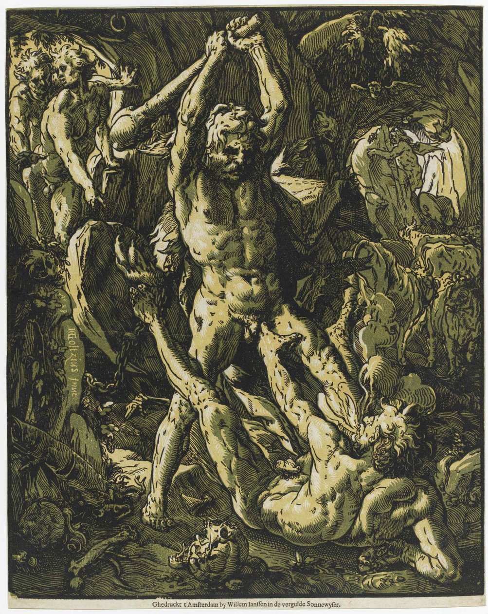 Hércules matando Cacus, 1588. de Hendrick Goltzius