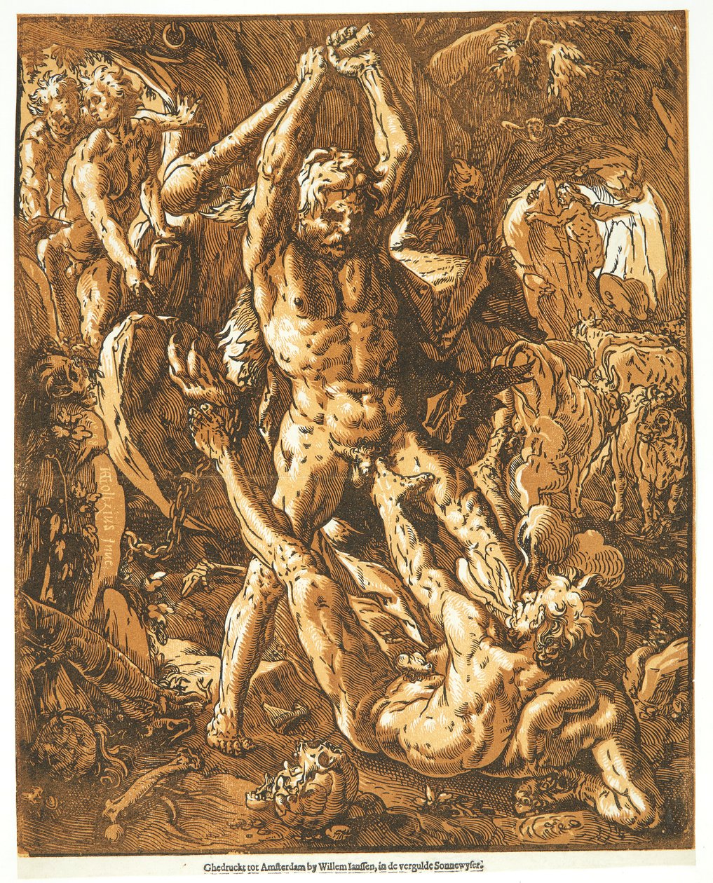 Hércules mata Caco de Hendrick Goltzius