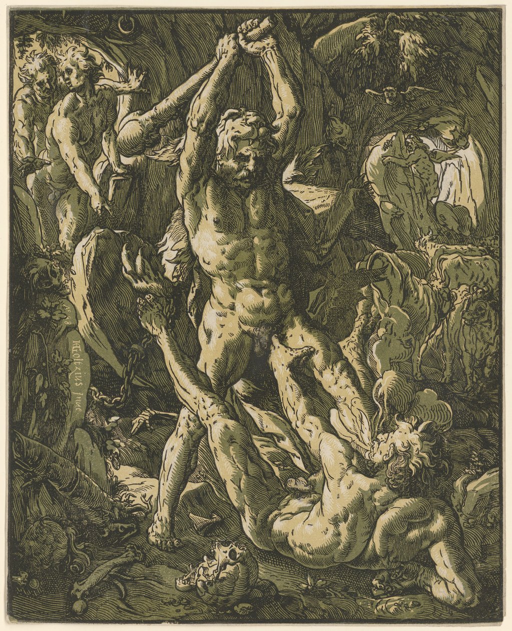 Hércules e Caco de Hendrick Goltzius