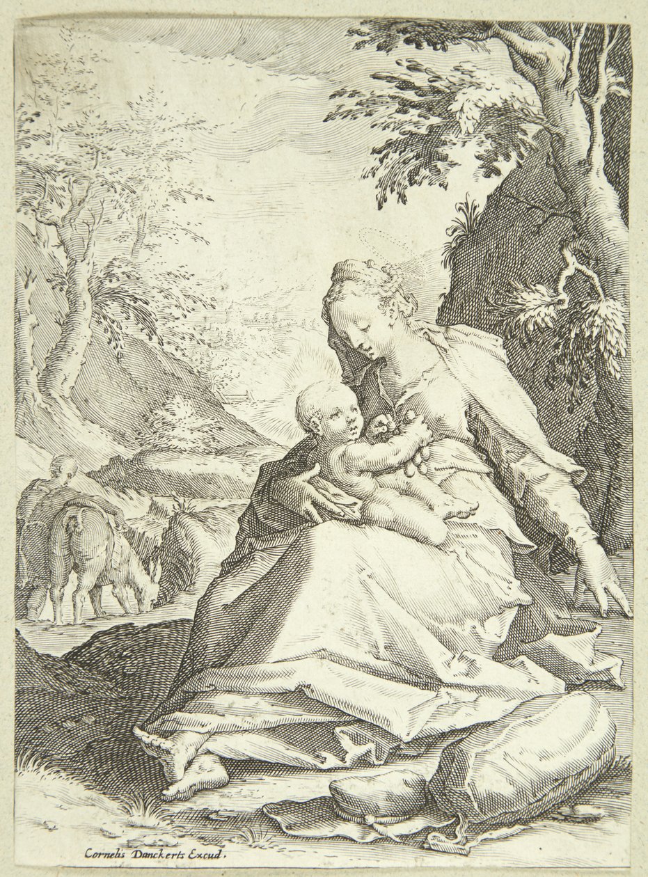 O resto no voo para o Egito de Hendrick Goltzius
