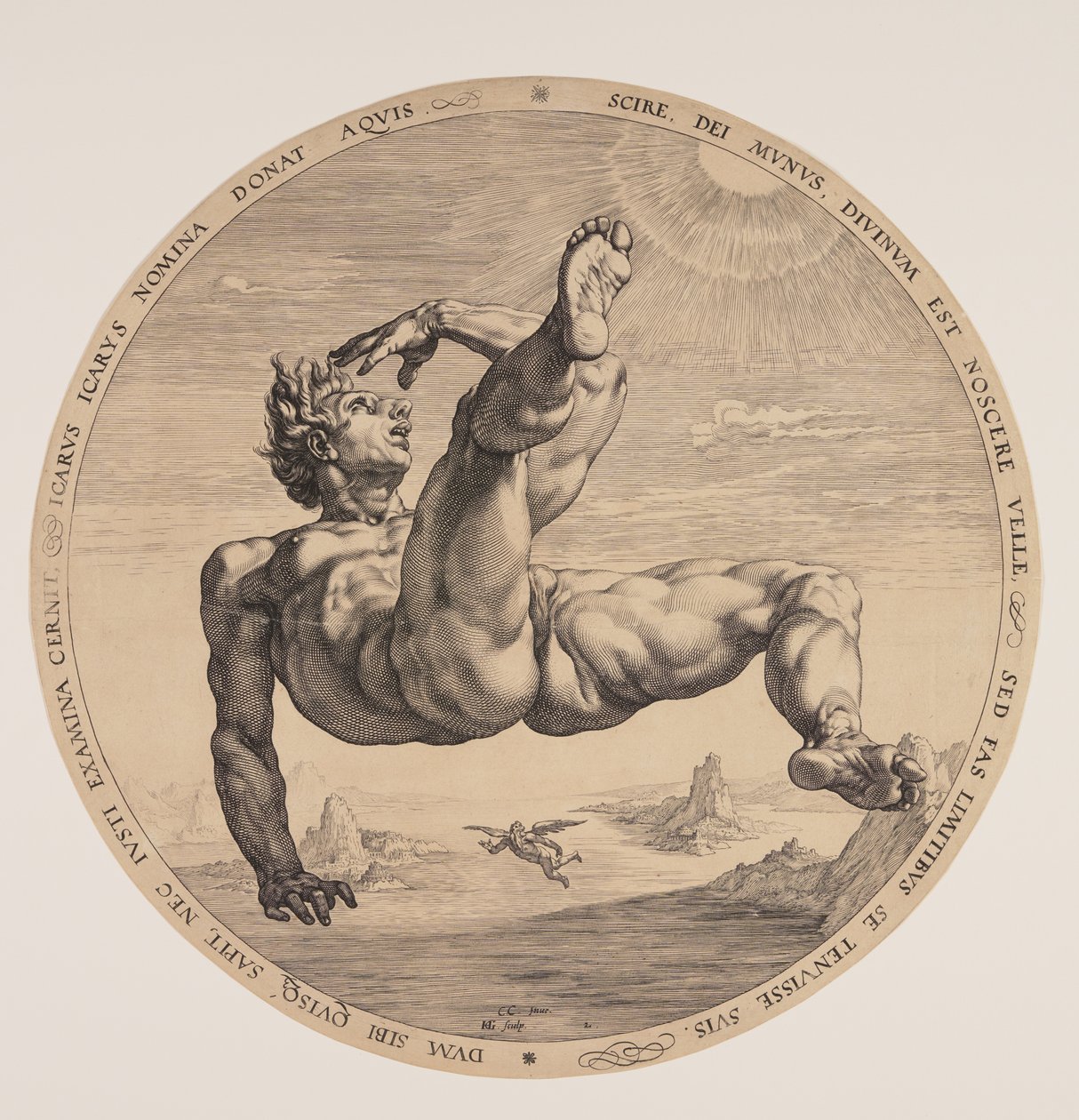 Ícaro, de Os Quatro Desgraçados de Hendrick Goltzius