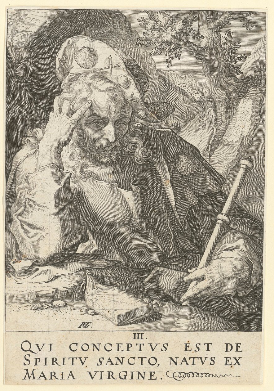 São Tiago, o Maior, folha 3 da série «Cristo, os doze apóstolos e Paulo» de Hendrick Goltzius