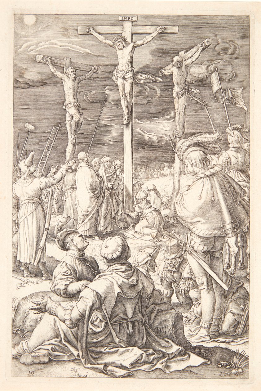 Jesus na cruz de Hendrick Goltzius