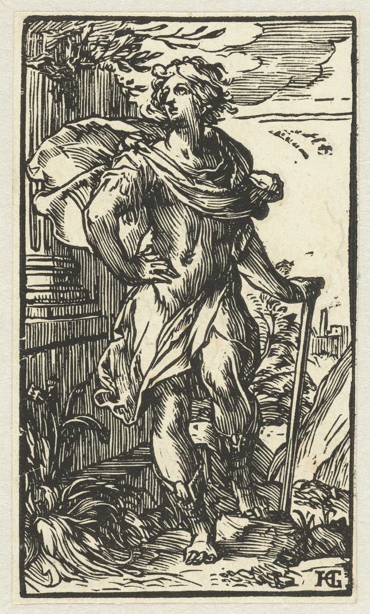 Jovem com bengala de Hendrick Goltzius