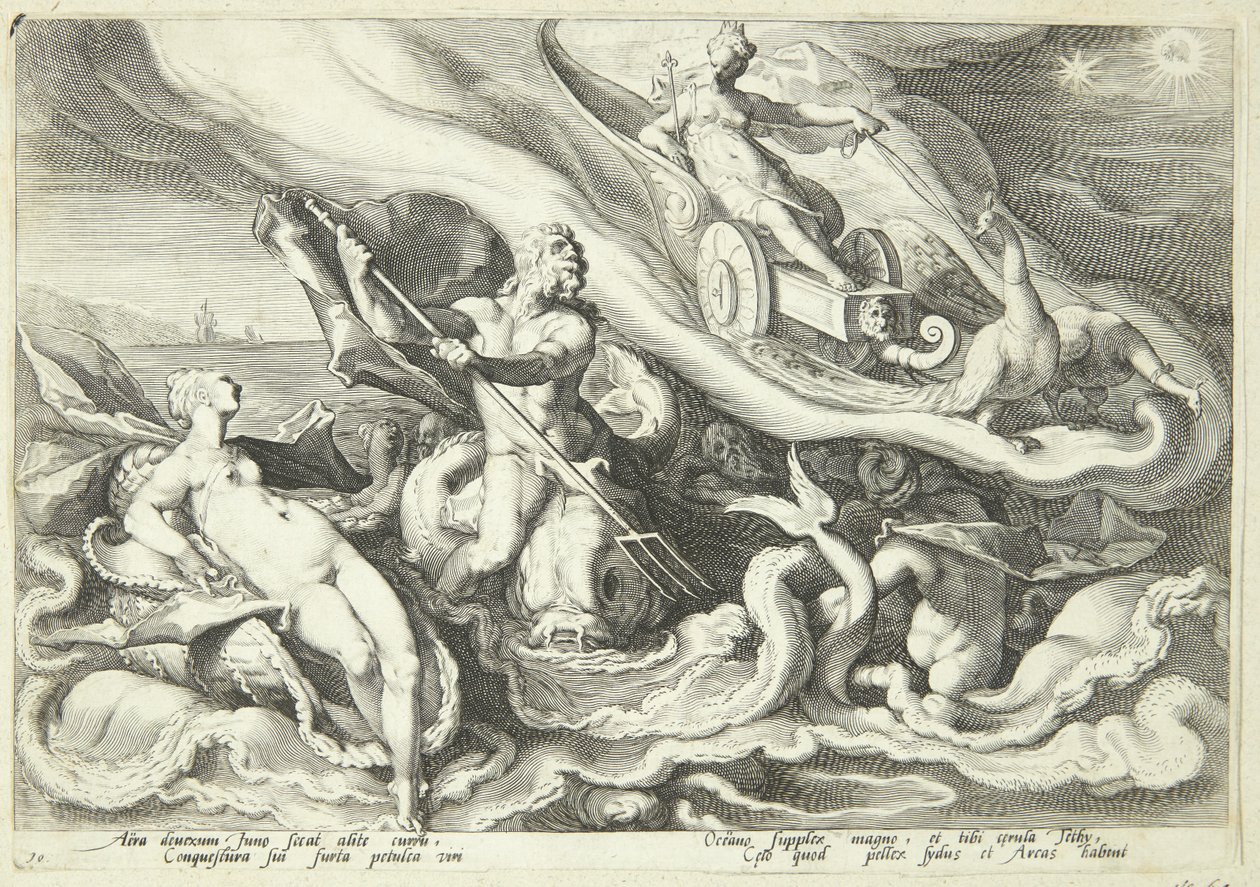 Juno reclama de Kalisto com Okeanos e Tethys de Hendrick Goltzius