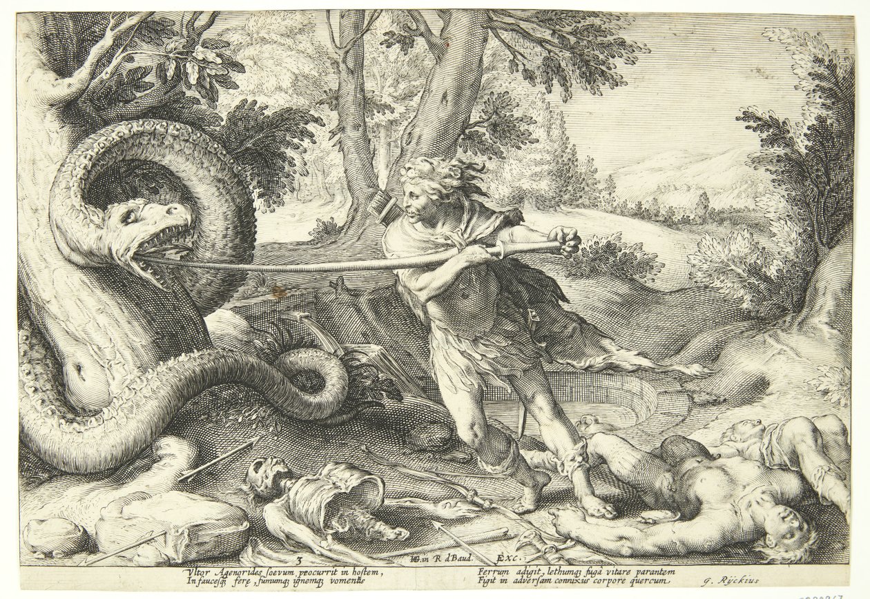 Cadmus mata o dragão de Hendrick Goltzius