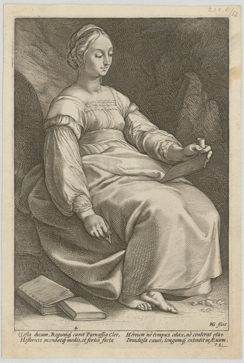 Klio, página 4 da série «Nove Musas» de Hendrick Goltzius