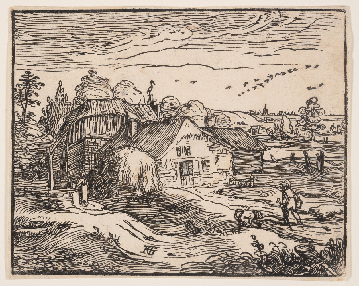 Paisagem com uma casa de campo de Hendrick Goltzius