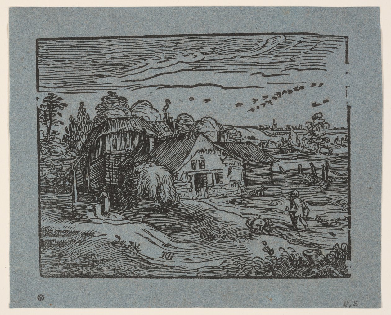 Paisagem com uma casa de campo de Hendrick Goltzius
