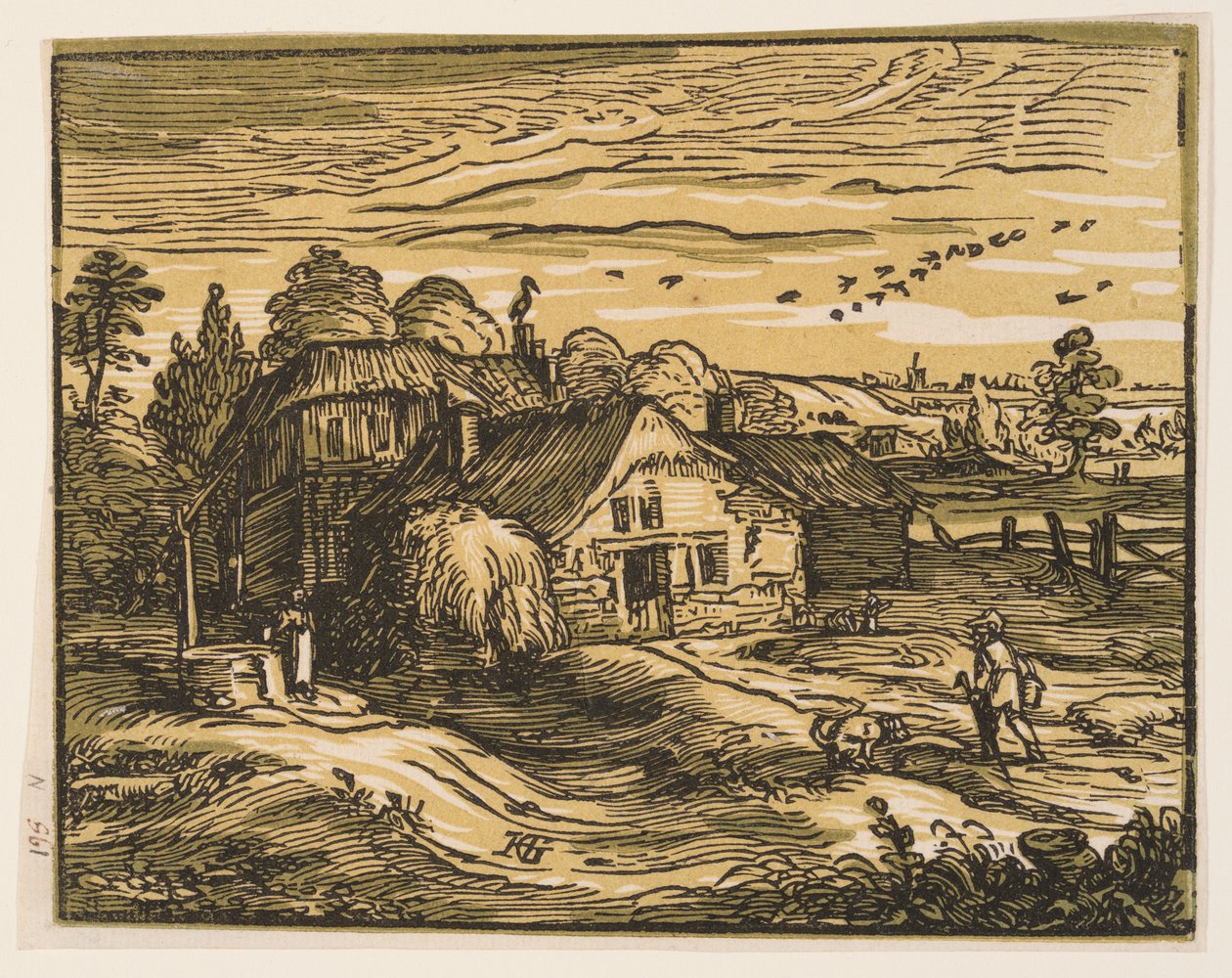 Paisagem com uma casa de campo de Hendrick Goltzius