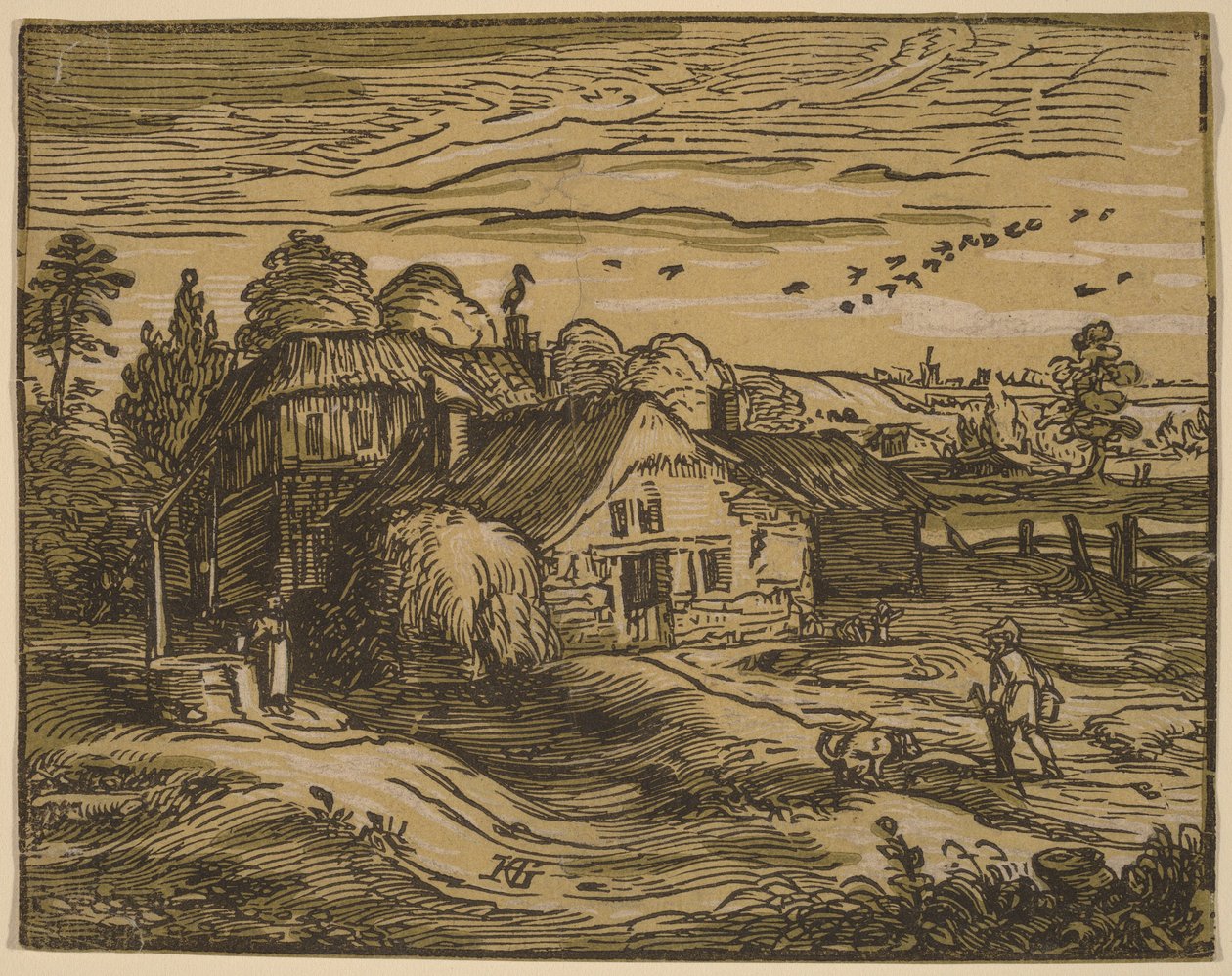 Paisagem com uma quinta de Hendrick Goltzius