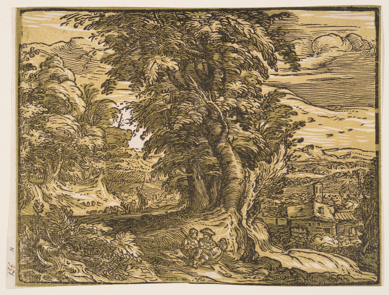 Paisagem com um casal de pastores de Hendrick Goltzius