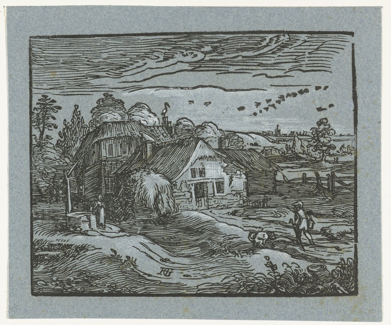 paisagem com fazenda Quatro pequenas paisagens (título da série) de Hendrick Goltzius