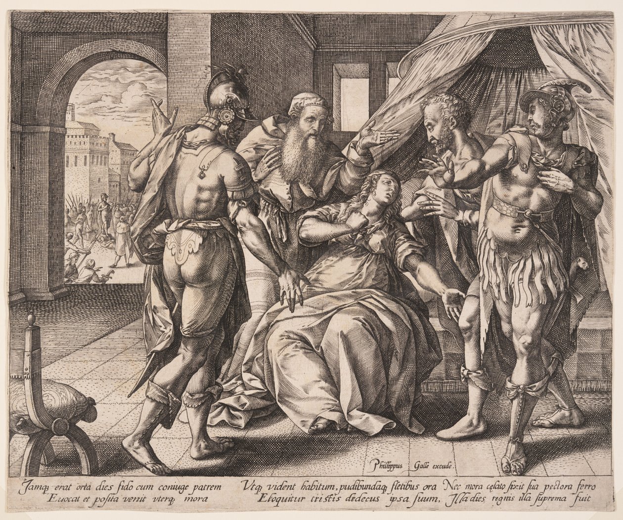 Lucretia Killing Helf, de The Story of Lucretia de Hendrick Goltzius