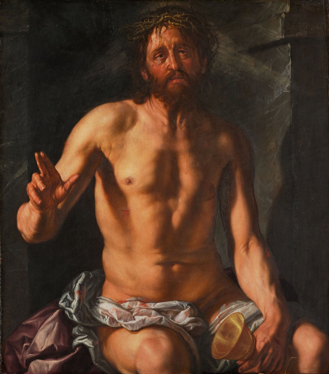 Homem das Dores com um cálice (Cristo Redentor) de Hendrick Goltzius
