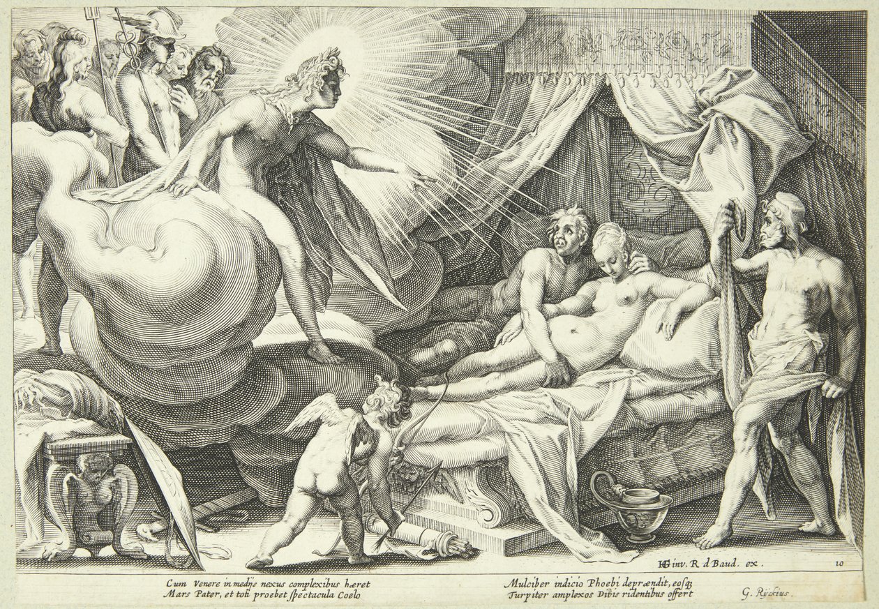 Marte e Vênus estão surpresos de Hendrick Goltzius