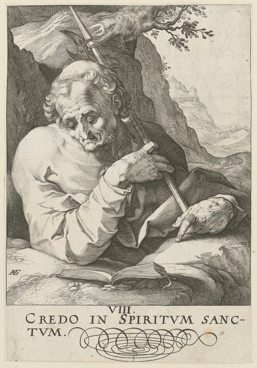 Mateus, prancha 9 da série «Cristo, os doze apóstolos e Paulo» de Hendrick Goltzius
