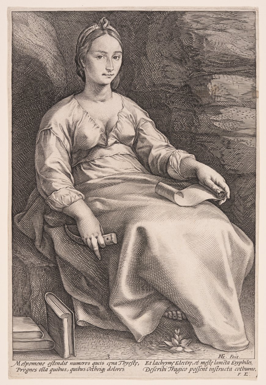 Melpomene, A Musa da Tragédia, de As Nove Musas de Hendrick Goltzius