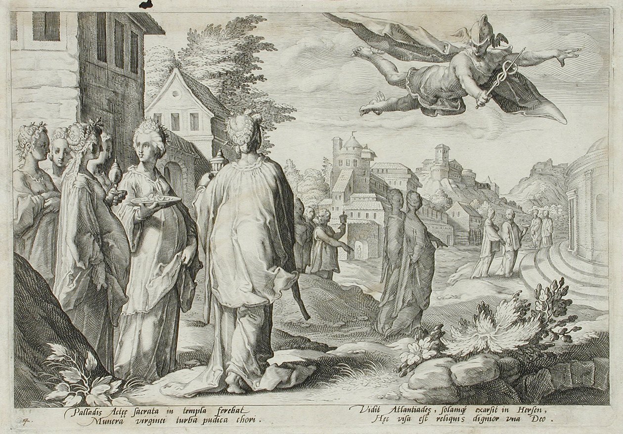Mercúrio enamorado de Herse, filha de Cécrops de Hendrick Goltzius