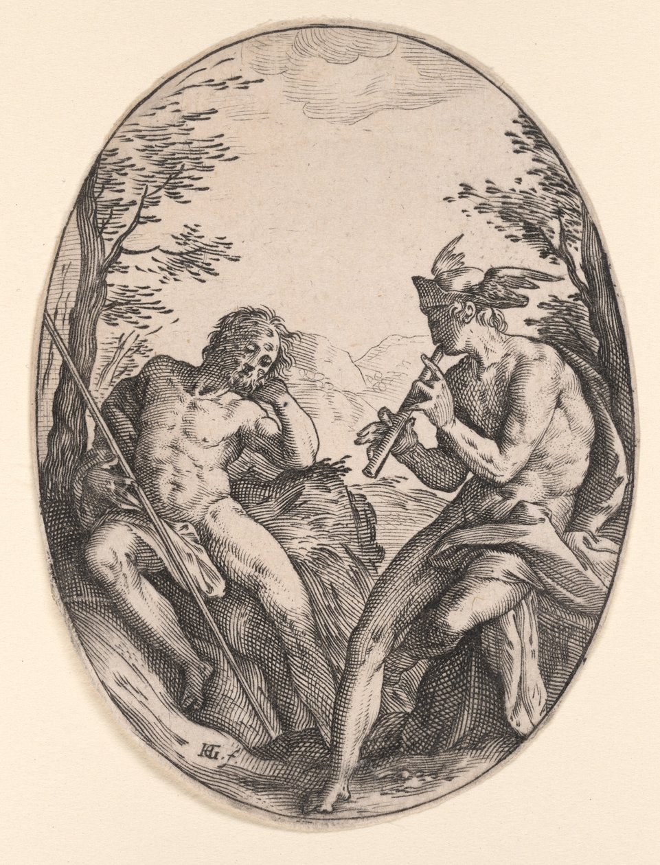 Mercúrio e Argus de Hendrick Goltzius