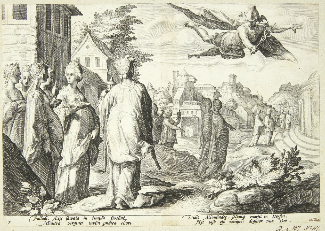 Merkur se apaixona por Herse de Hendrick Goltzius