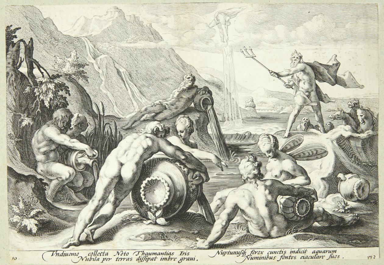 Netuno planeja a aniquilação da humanidade de Hendrick Goltzius