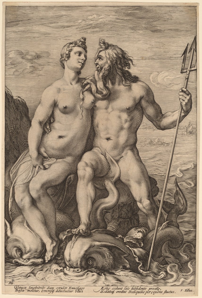 Netuno e Anfitrite de Hendrick Goltzius