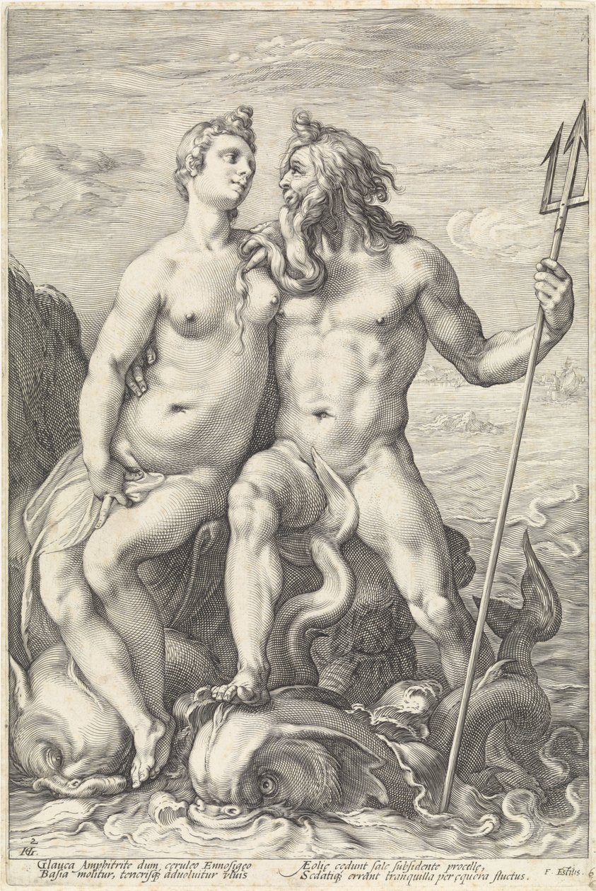 Netuno um Anfitrite The God Couple (título da série) de Hendrick Goltzius