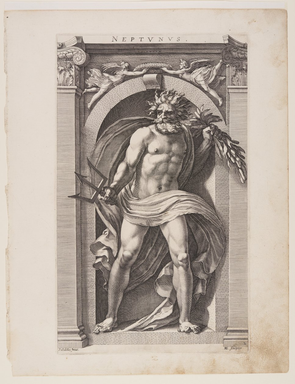Neptuno, de Oito Deuses Pagãos de Hendrick Goltzius