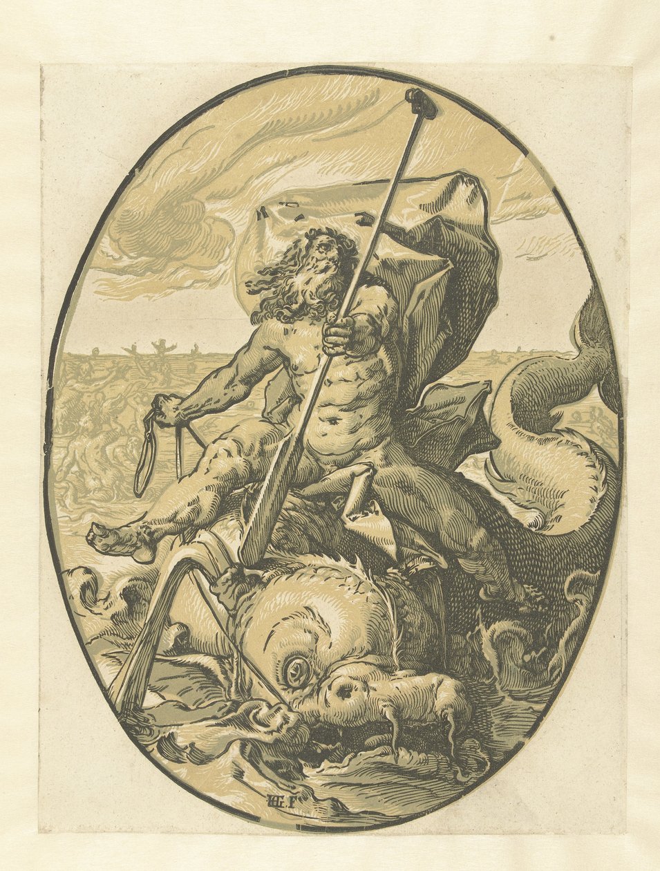 Oceanus
Deuses e deusas (título da série) de Hendrick Goltzius