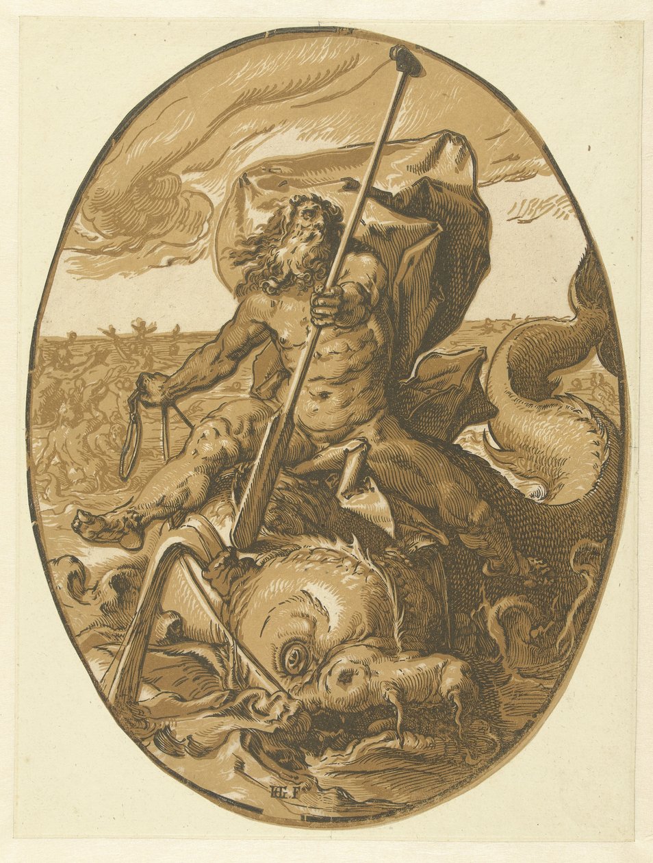 Oceano Deuses e Deusas (título da série) de Hendrick Goltzius