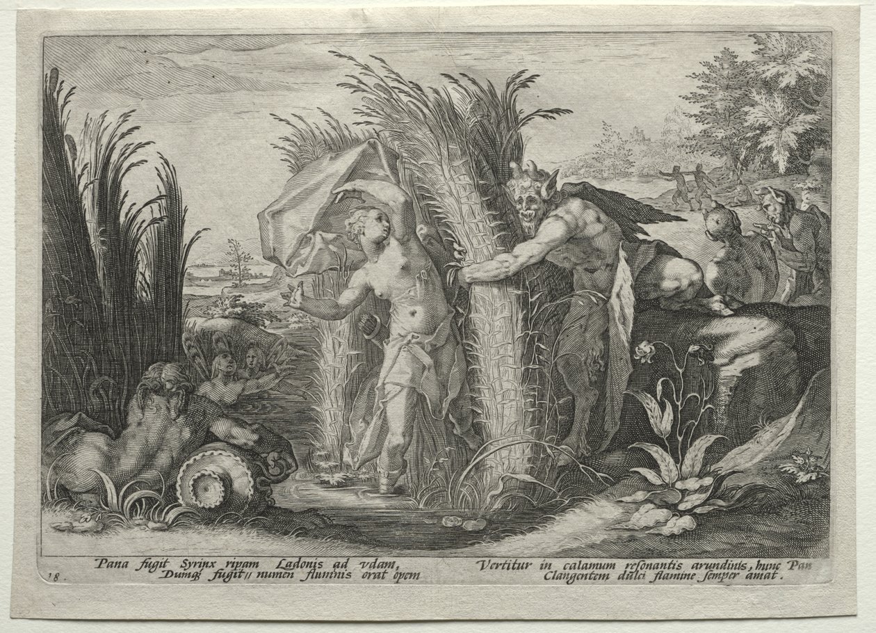Pan Perseguindo Syrinx de Hendrick Goltzius