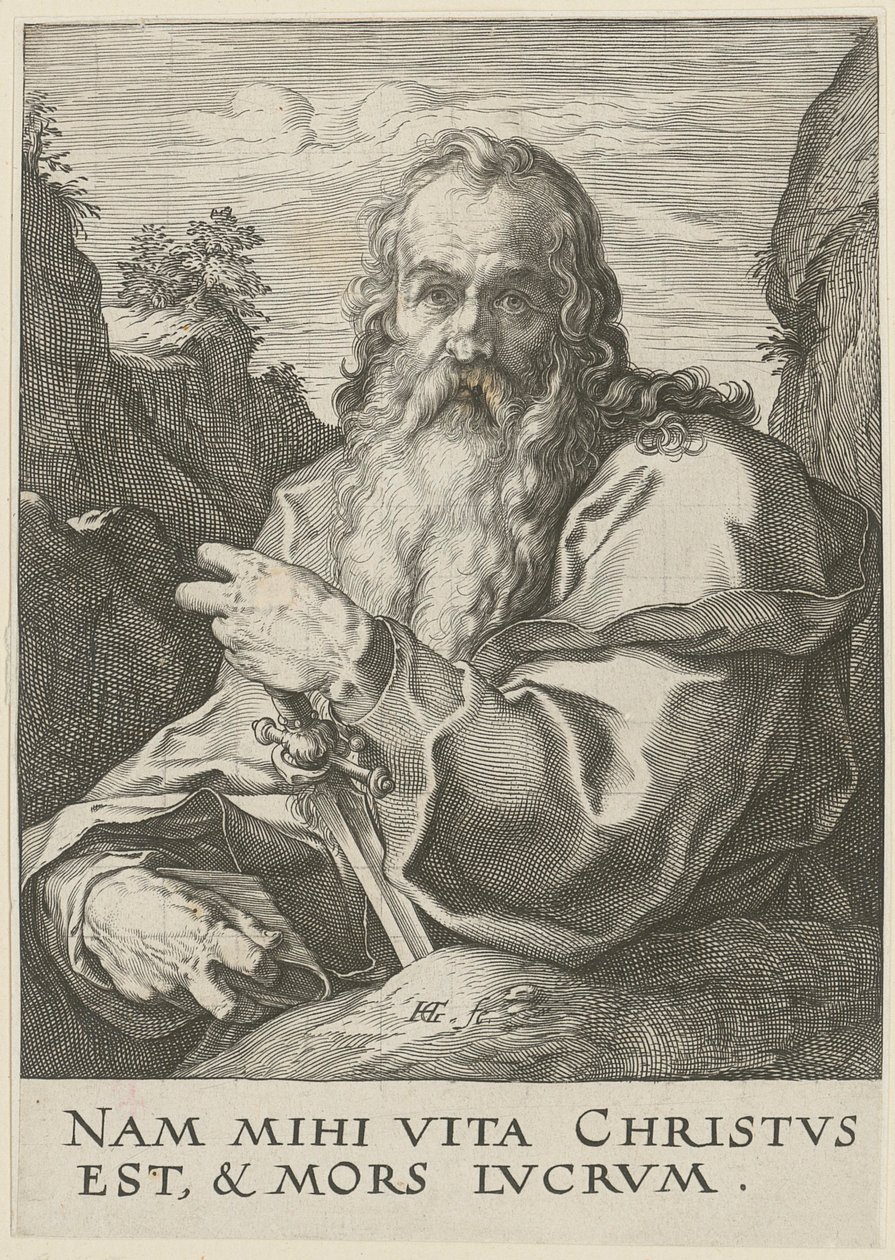 Paulo, folha 14 da série «Cristo, os doze apóstolos e Paulo» de Hendrick Goltzius