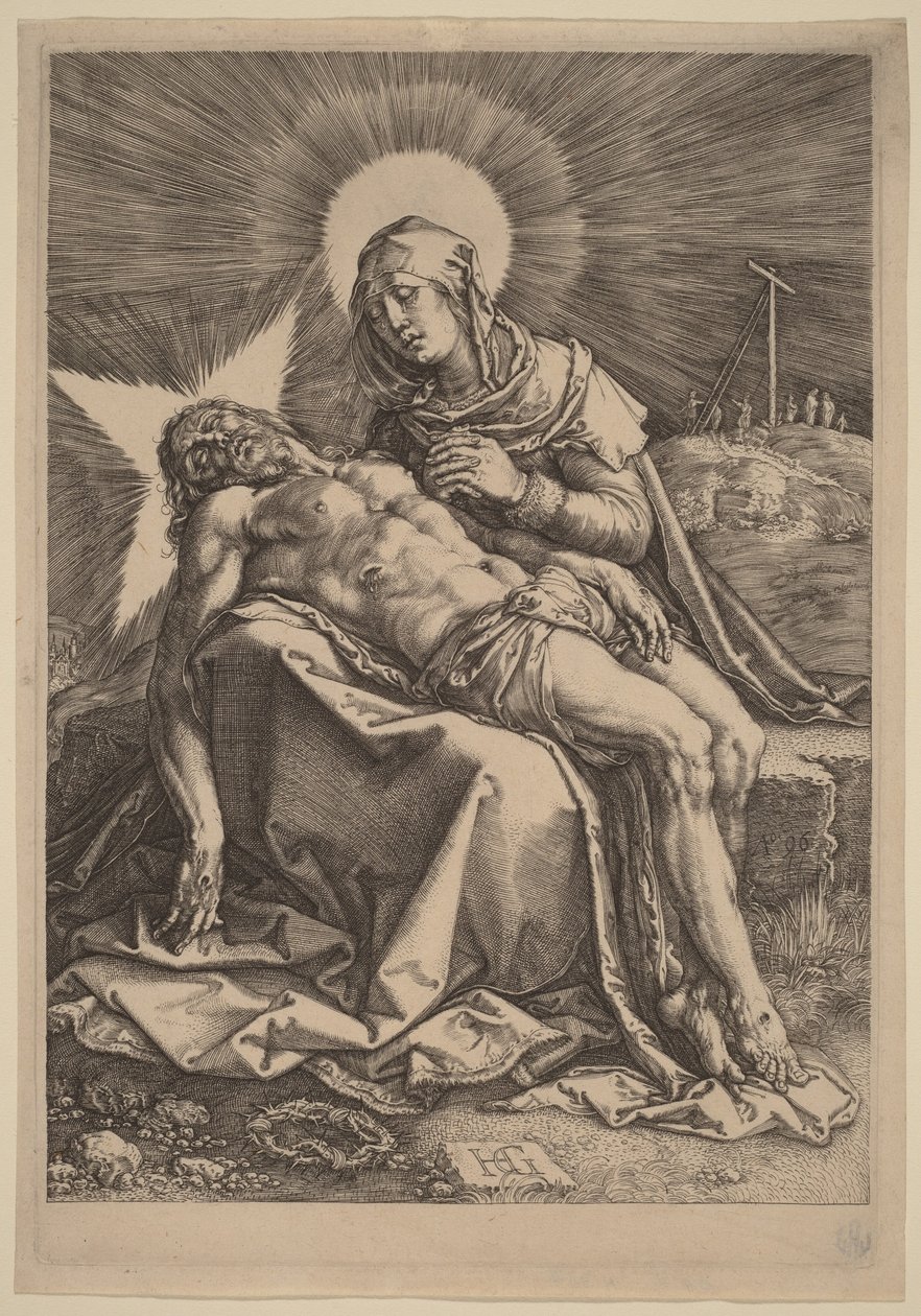 Pietà (A Virgem Dolorosa com Cristo morto no colo) de Hendrick Goltzius